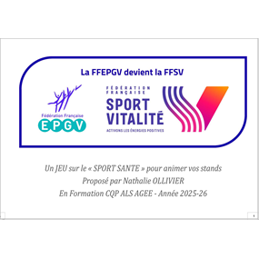 JEU sur le « SPORT SANTE » pour animer vos stands - Nathalie OLLIVIER