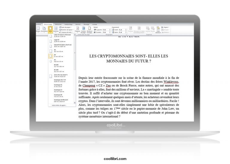 Convertir a3 en a4 ou transformer a4 en a5 sous word, comment faire