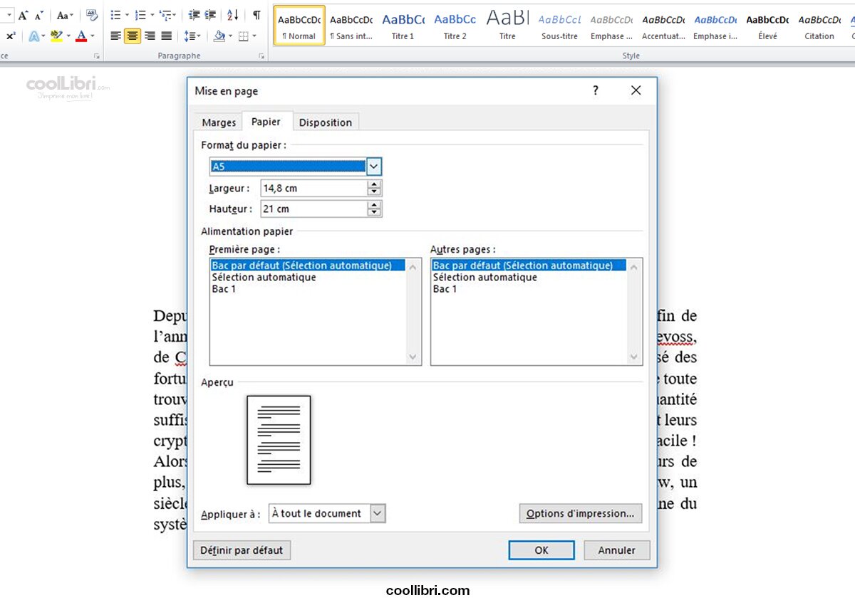 Convertir a3 en a4 ou transformer a4 en a5 sous word, comment faire ? Écrire un livre et