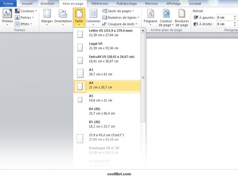 Comment changer le format d'un document Word