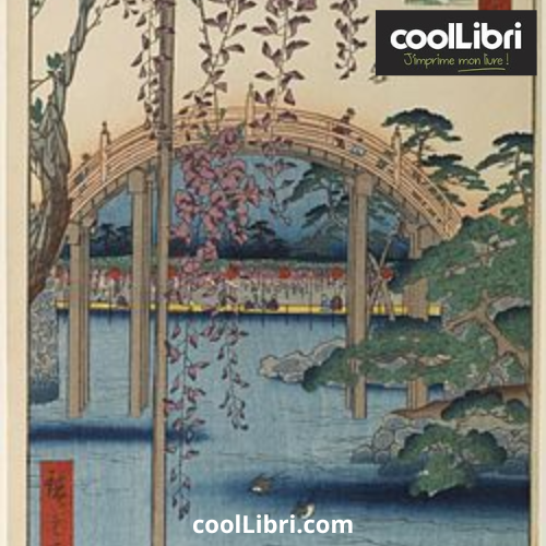 PHOTO ESTAMPE HIROSHIGE PONTS DANS LES CENT VUES D'EDO - coollibri.com