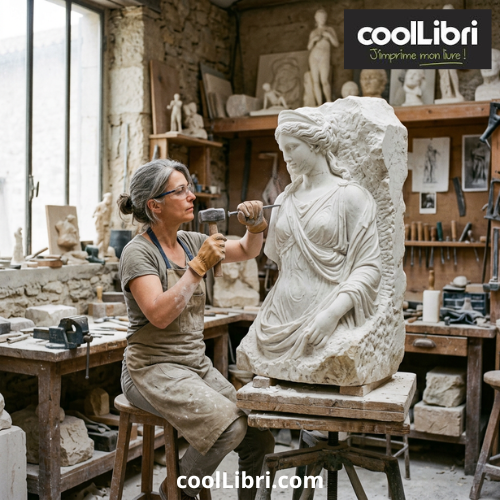 Sculpteur entrain de sculpter une statue - coollibri.com